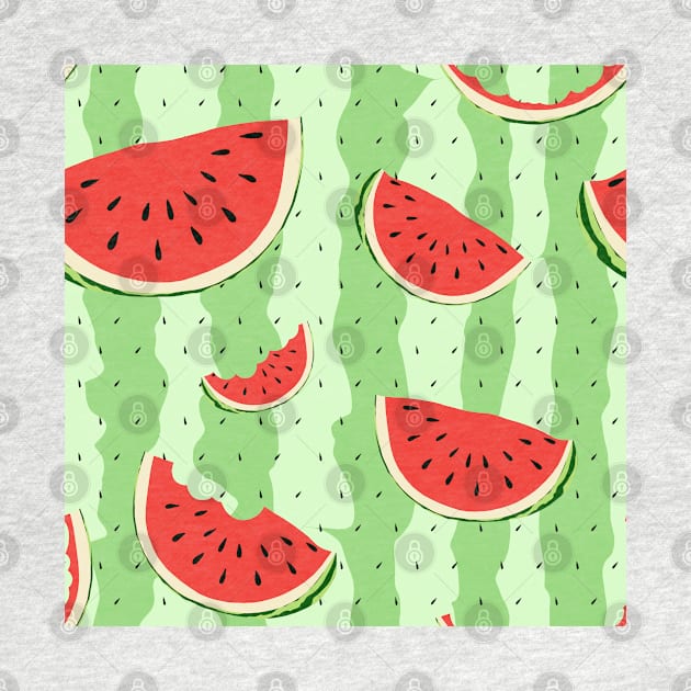 Watermelons with a green background by SemDesigns